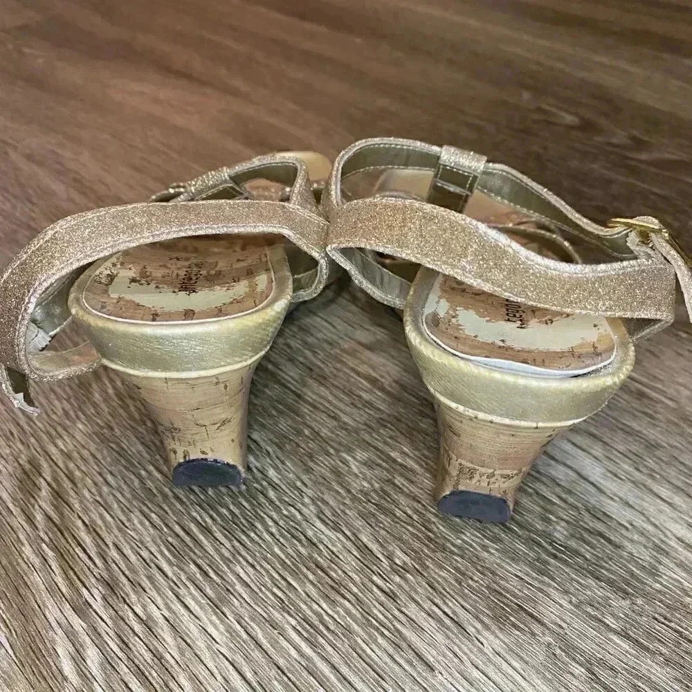 Gold Wedge Sandal - 8.5
